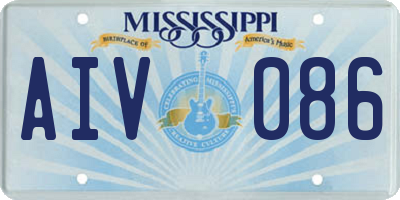 MS license plate AIV086