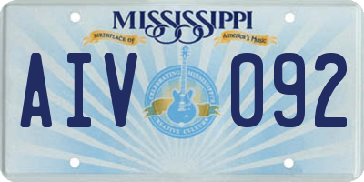MS license plate AIV092