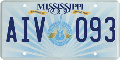 MS license plate AIV093
