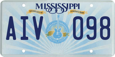 MS license plate AIV098