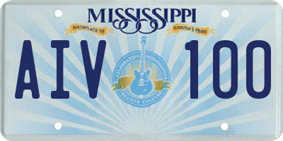 MS license plate AIV100