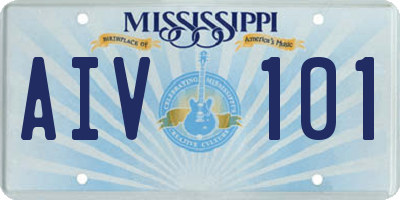 MS license plate AIV101
