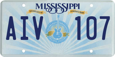 MS license plate AIV107
