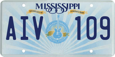 MS license plate AIV109