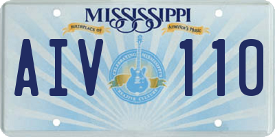 MS license plate AIV110