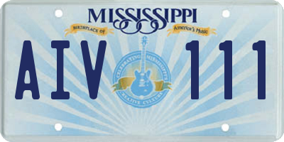 MS license plate AIV111