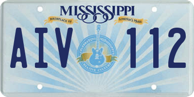 MS license plate AIV112
