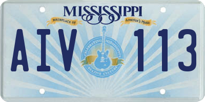 MS license plate AIV113