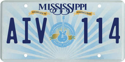 MS license plate AIV114