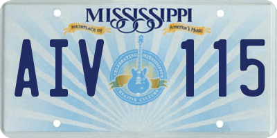 MS license plate AIV115