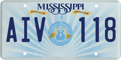 MS license plate AIV118