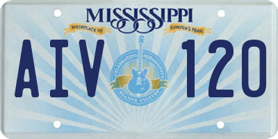 MS license plate AIV120