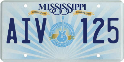 MS license plate AIV125