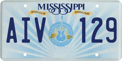 MS license plate AIV129
