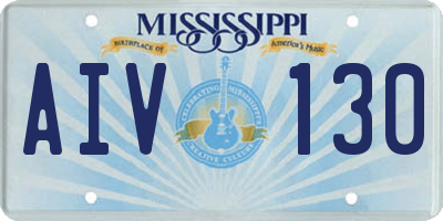 MS license plate AIV130