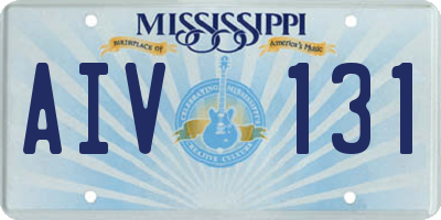 MS license plate AIV131