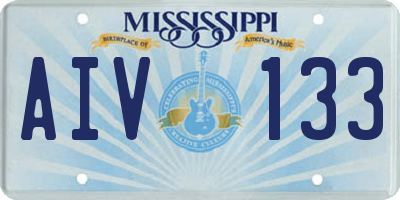 MS license plate AIV133
