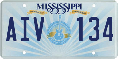 MS license plate AIV134