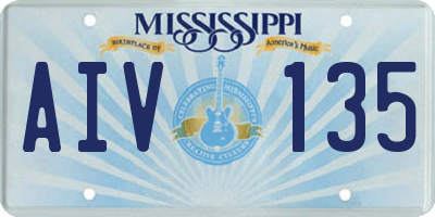 MS license plate AIV135