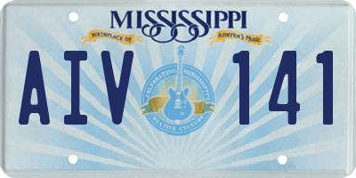 MS license plate AIV141