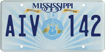 MS license plate AIV142