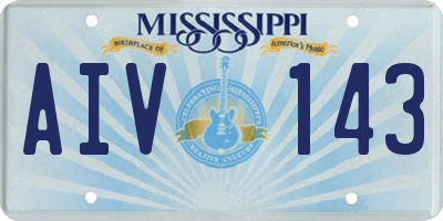 MS license plate AIV143