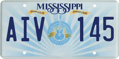 MS license plate AIV145