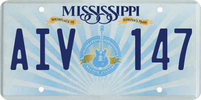 MS license plate AIV147