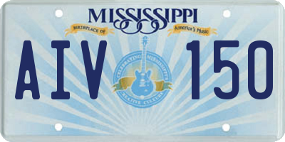 MS license plate AIV150