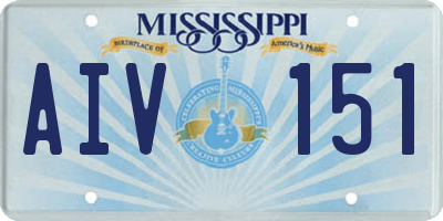 MS license plate AIV151