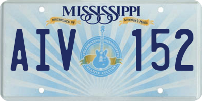 MS license plate AIV152