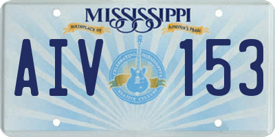MS license plate AIV153