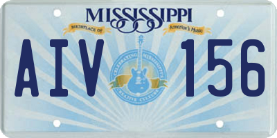 MS license plate AIV156