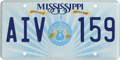 MS license plate AIV159