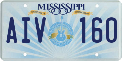 MS license plate AIV160