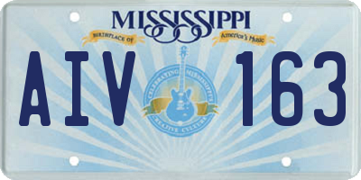 MS license plate AIV163