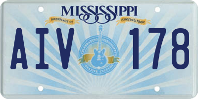 MS license plate AIV178