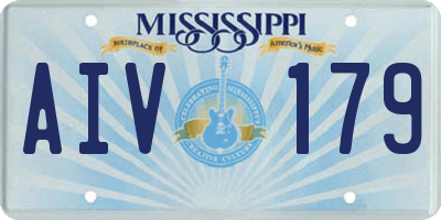 MS license plate AIV179