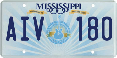 MS license plate AIV180