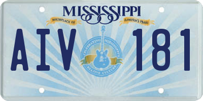 MS license plate AIV181