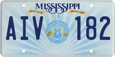 MS license plate AIV182