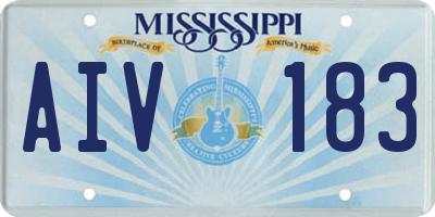 MS license plate AIV183