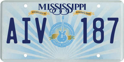 MS license plate AIV187