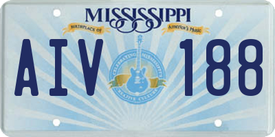 MS license plate AIV188
