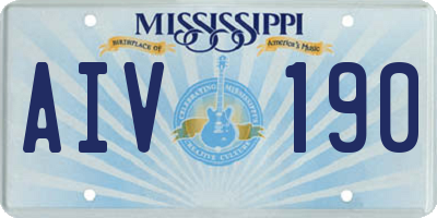 MS license plate AIV190