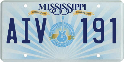 MS license plate AIV191