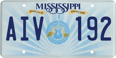 MS license plate AIV192