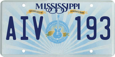 MS license plate AIV193