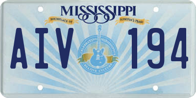 MS license plate AIV194