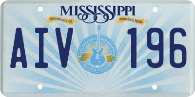 MS license plate AIV196